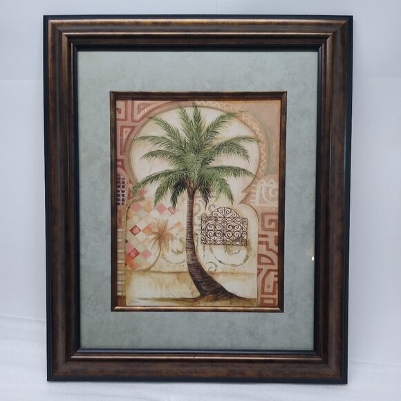 Kirkland's Harlequin Palms Wall Art Brown & Gold 24x20 Frame Vintage DP# 063113
